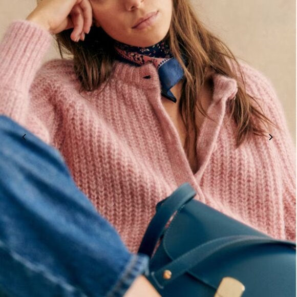 Sezane Emile Pink Cardigan Sweater - Picture 4 of 9